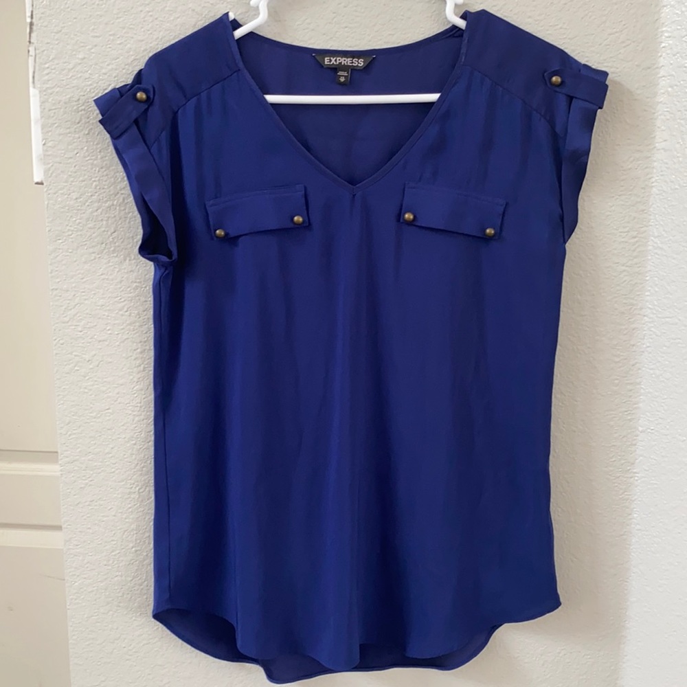 Express navy blue blouse